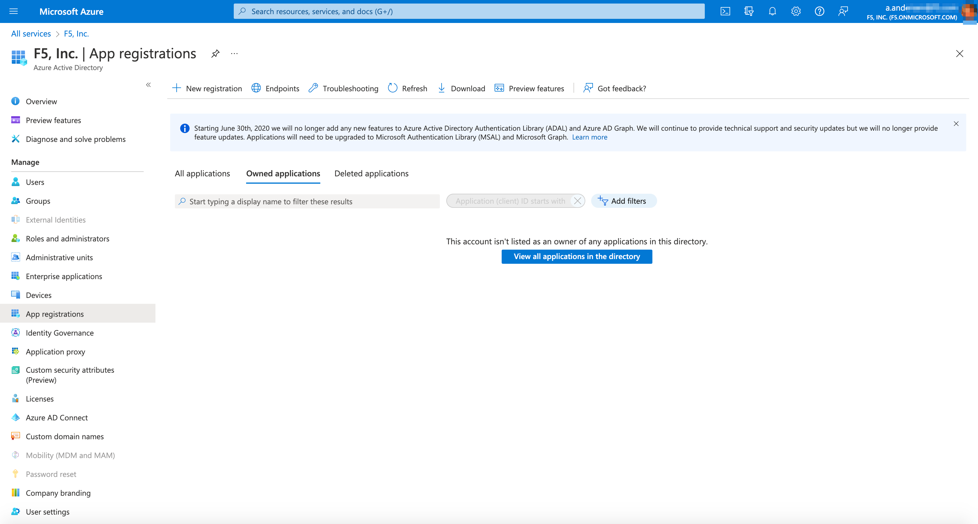 Figure: Office 365 Azure AD Application Registration
