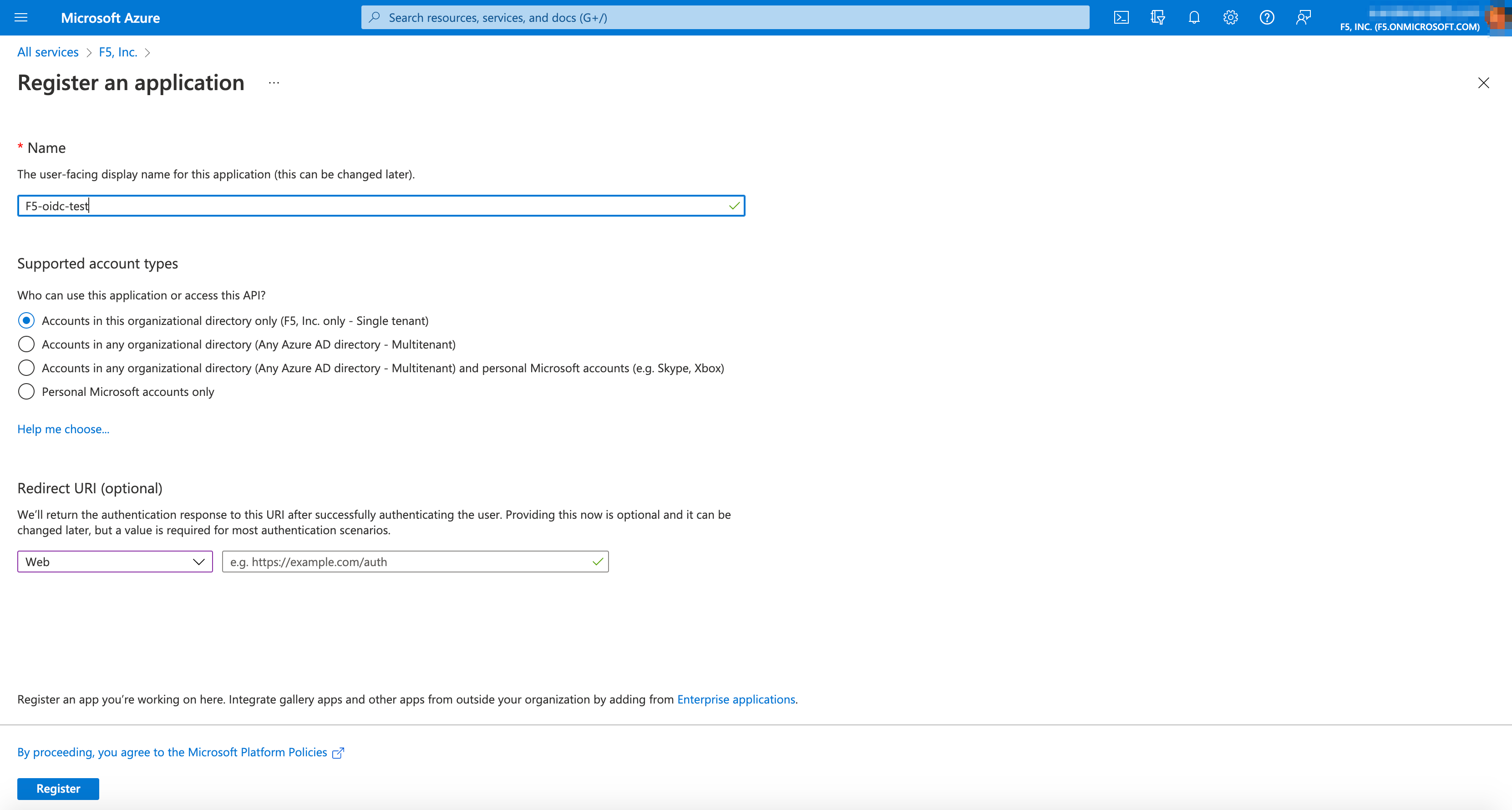 Figure: Register Application