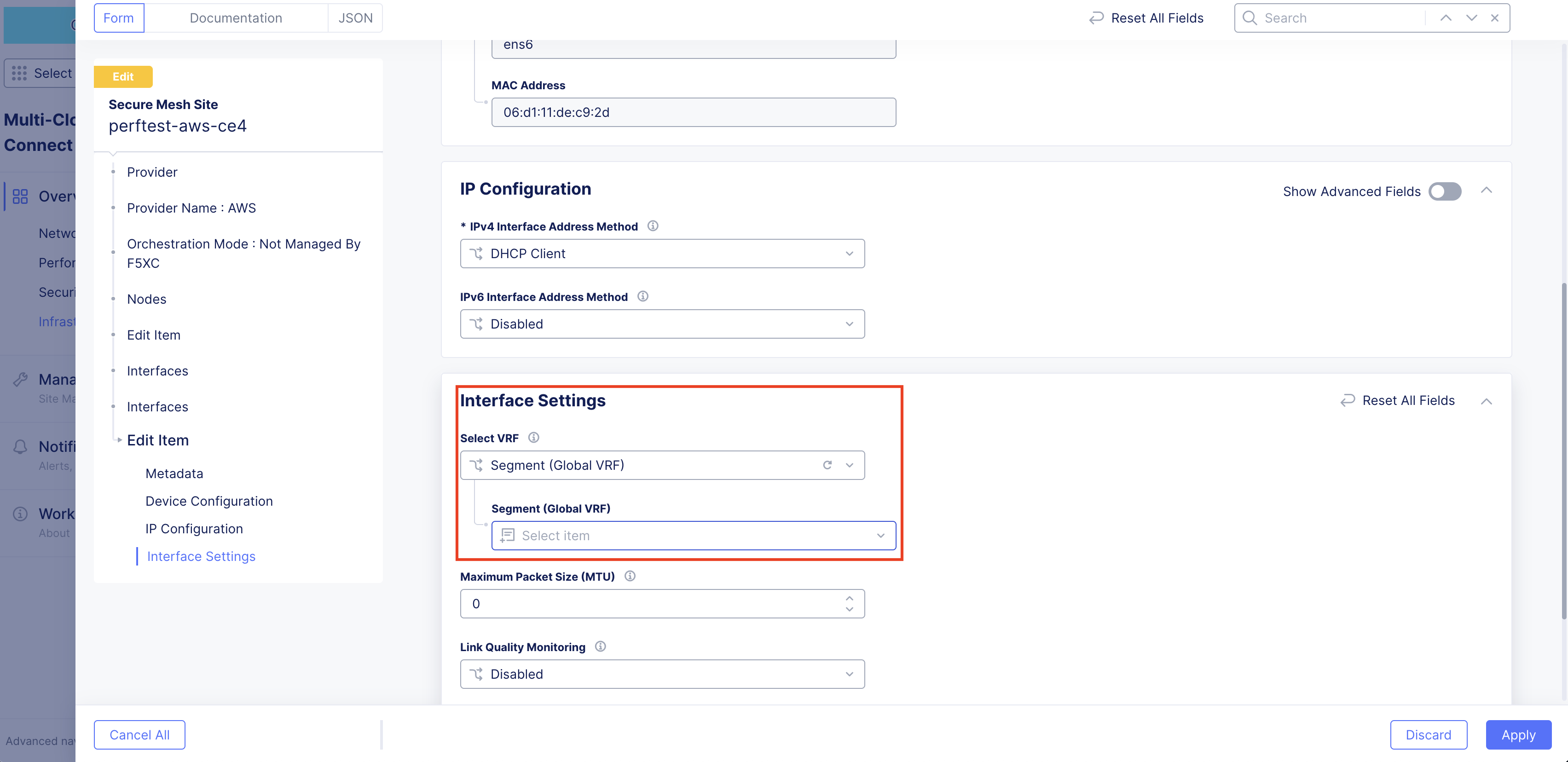 Figure: Edit Interface