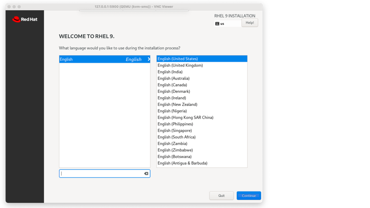 Figure: Language selection