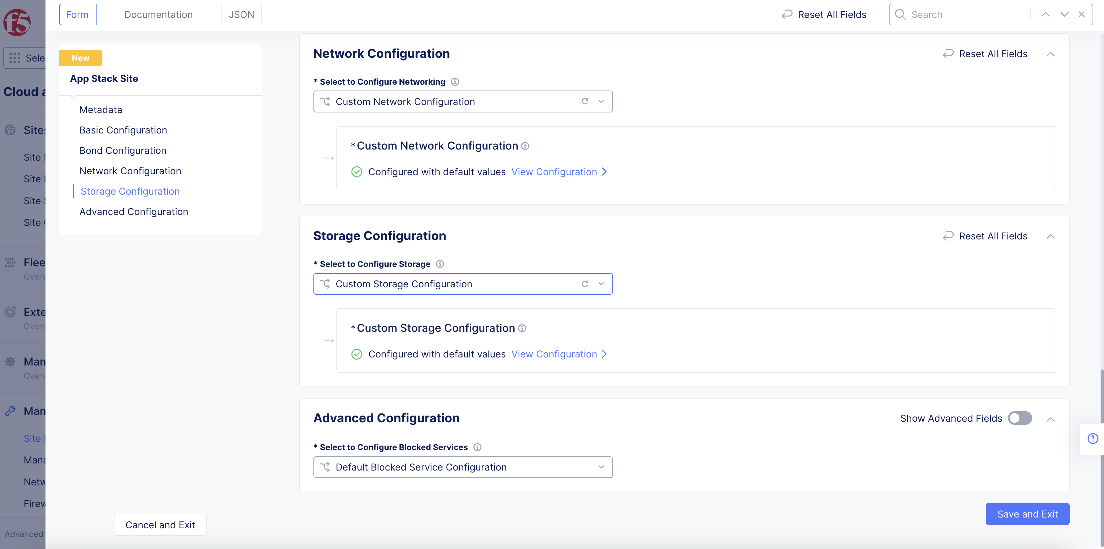 Figure: Configure a Storage Device