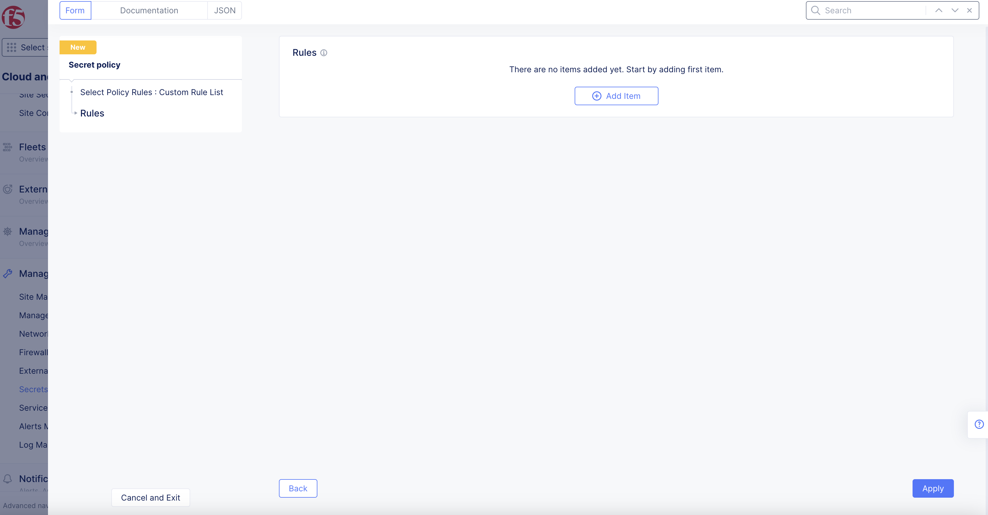 Figure: Secret Policy Metadata